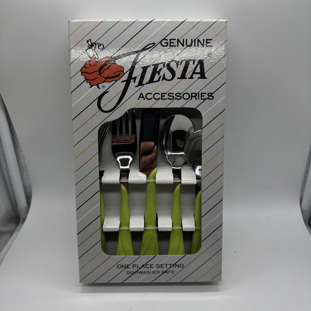 Fiesta Ware Genuine Licensed Accessory Chartreuse Silverware Utensil Set 5pc NIB